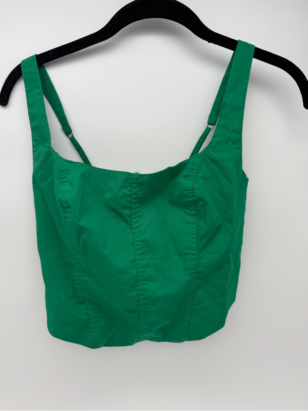 Abercrombie & Fitch Emerald Green Square-Neck Crop Tank